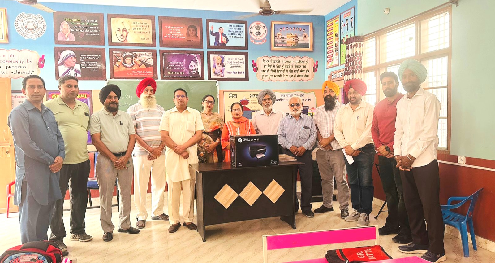 Sahlon Seva Society presented 24 computers to Government Senior Secondary School Sahlon